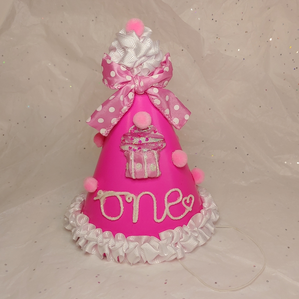 First Birthday Hat Photo Prop Pink